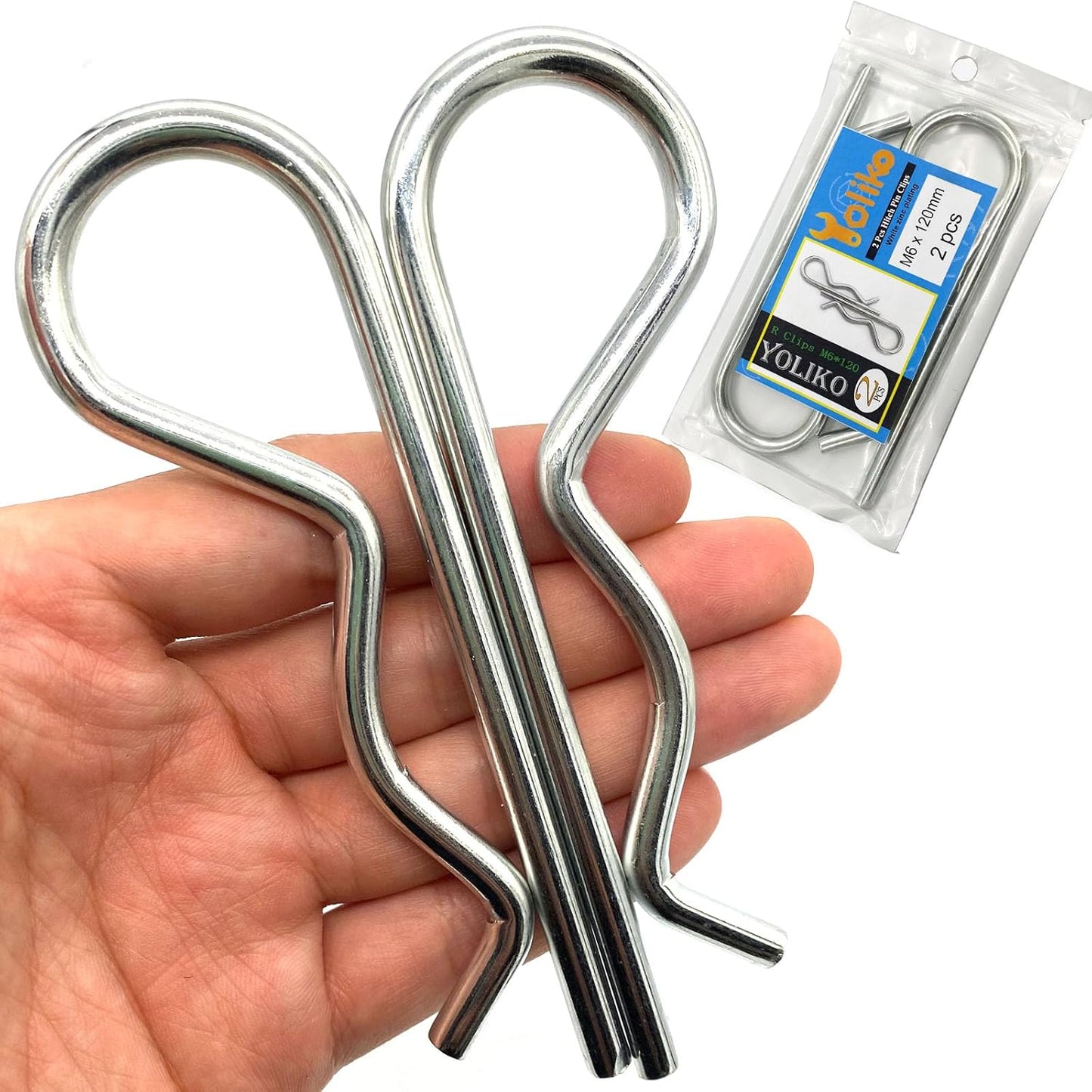 6 Pcs Heavy Duty Hitch Pins Clip R Clips Spring Retaining Wire Hair Pins Cotter Pin Strong Spring Rubber-Coated Grip R Clip for Trailer Tractors Mower Carts Truck Pin Clip M3.5X75Mm TRUCK DRIVER