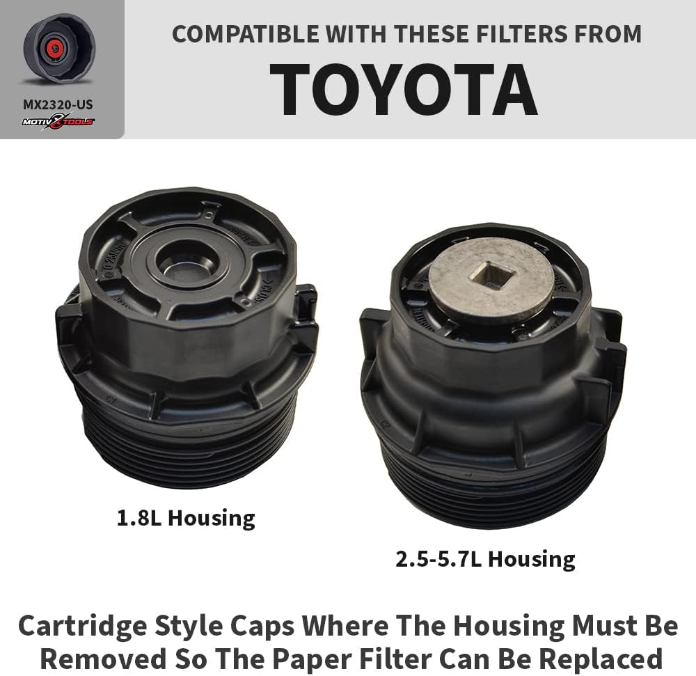 Oil Filter Wrench for Toyota Camry, Tundra, Tacoma, 4Runner, RAV4 and More - 64Mm 14 Flute Precision CNC Machined Aluminum Oil Filter Removal Tool