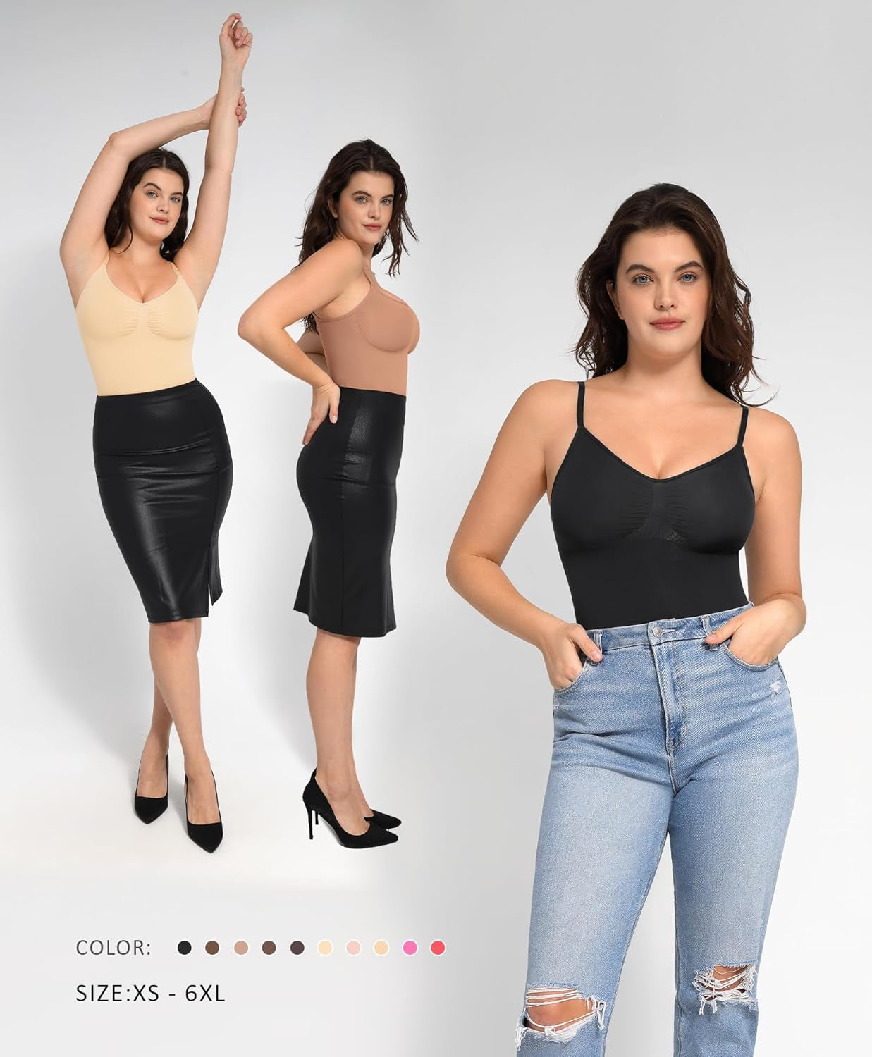 Shapewear Bodysuits for Women Tummy Control Seamless Sculpting Faja Body Shaper