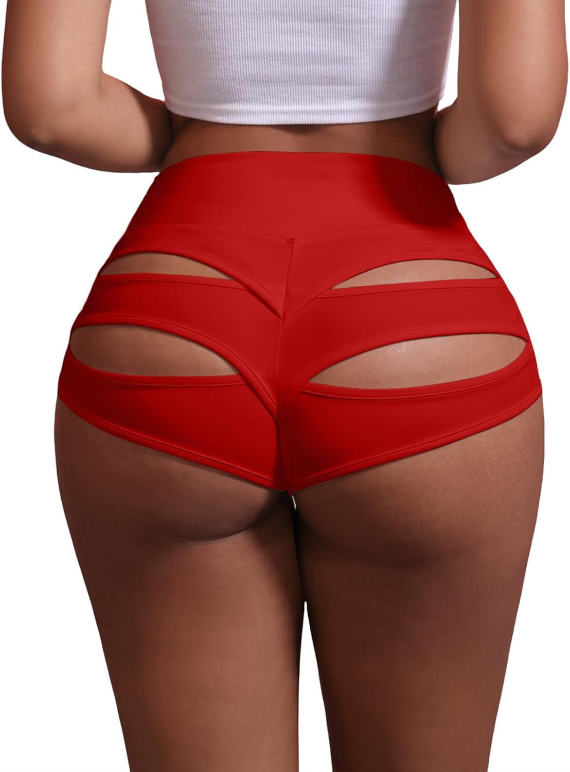 Booty Shorts for Women High Waist Cut Out Dance Hot Pants Butt Lifting Leggings