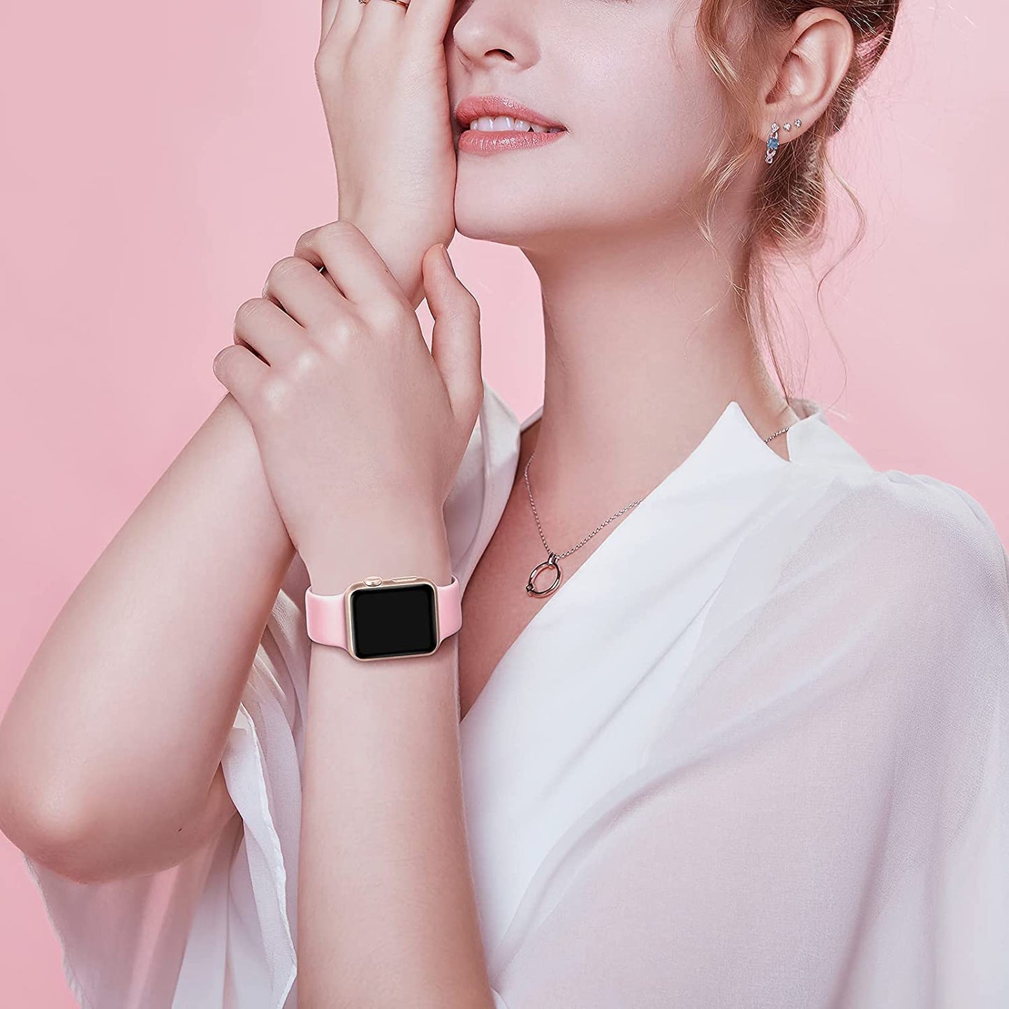 6 Pack Sport Bands Compatible with Apple Watch Band 38Mm 40Mm 41Mm 42Mm 44Mm 45Mm 49Mm,Soft Silicone Waterproof Strap Compatible with Iwatch Apple Watch Series 9 Ultra 8 7 6 5 4 3 2 1 SE Women Men