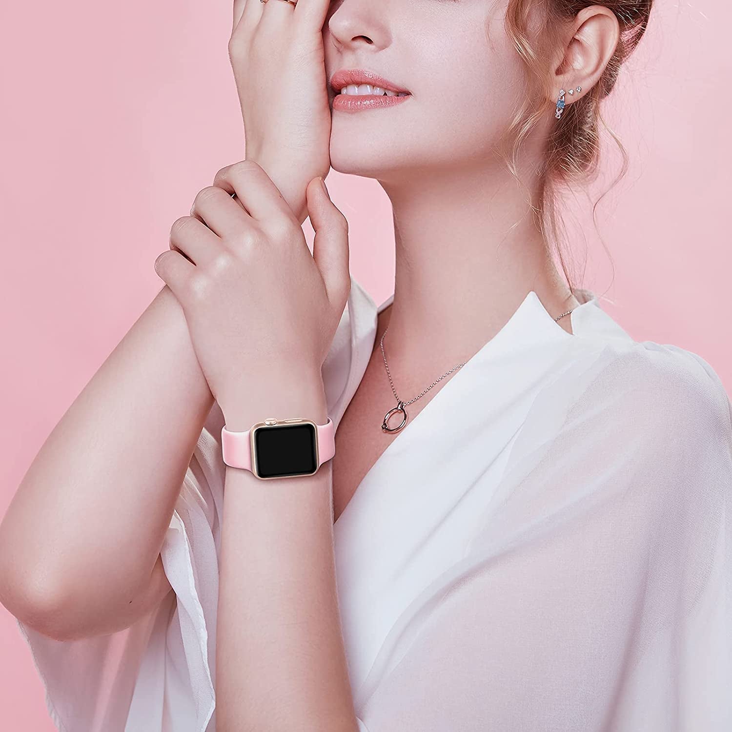 6 Pack Sport Bands Compatible with Apple Watch Band 38Mm 40Mm 41Mm 42Mm 44Mm 45Mm 49Mm,Soft Silicone Waterproof Strap Compatible with Iwatch Apple Watch Series 9 Ultra 8 7 6 5 4 3 2 1 SE Women Men