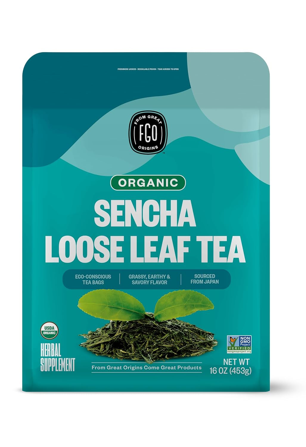Organic Tulsi Holy Basil Tea, 100 Count, Eco-Conscious Herbal Tea Bags, Resealable Bag, Caffeine Free, Packaging May Vary (Pack of 1) TLBH