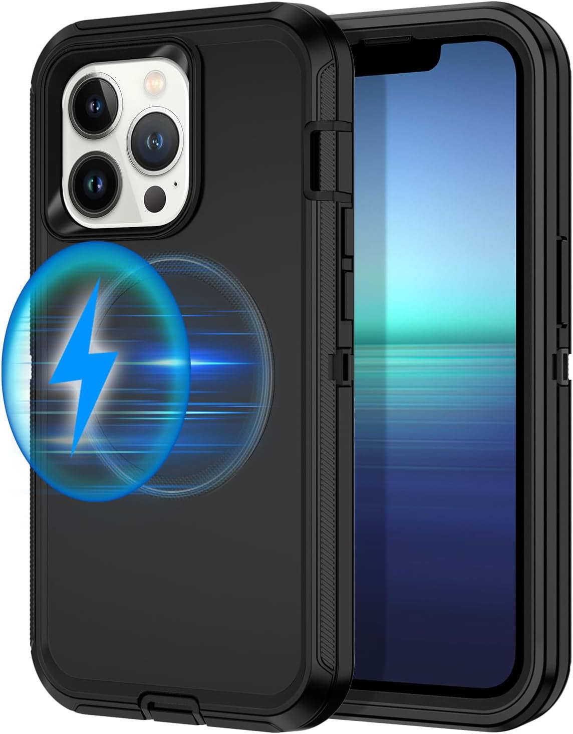 For Iphone 16E Case [Compatible with Magsafe] Shockproof 3-Layer Full Body Protection [Without Screen Protector] Rugged Heavy Duty Cover Case for Apple Iphone 16E 6.1",Turquoise