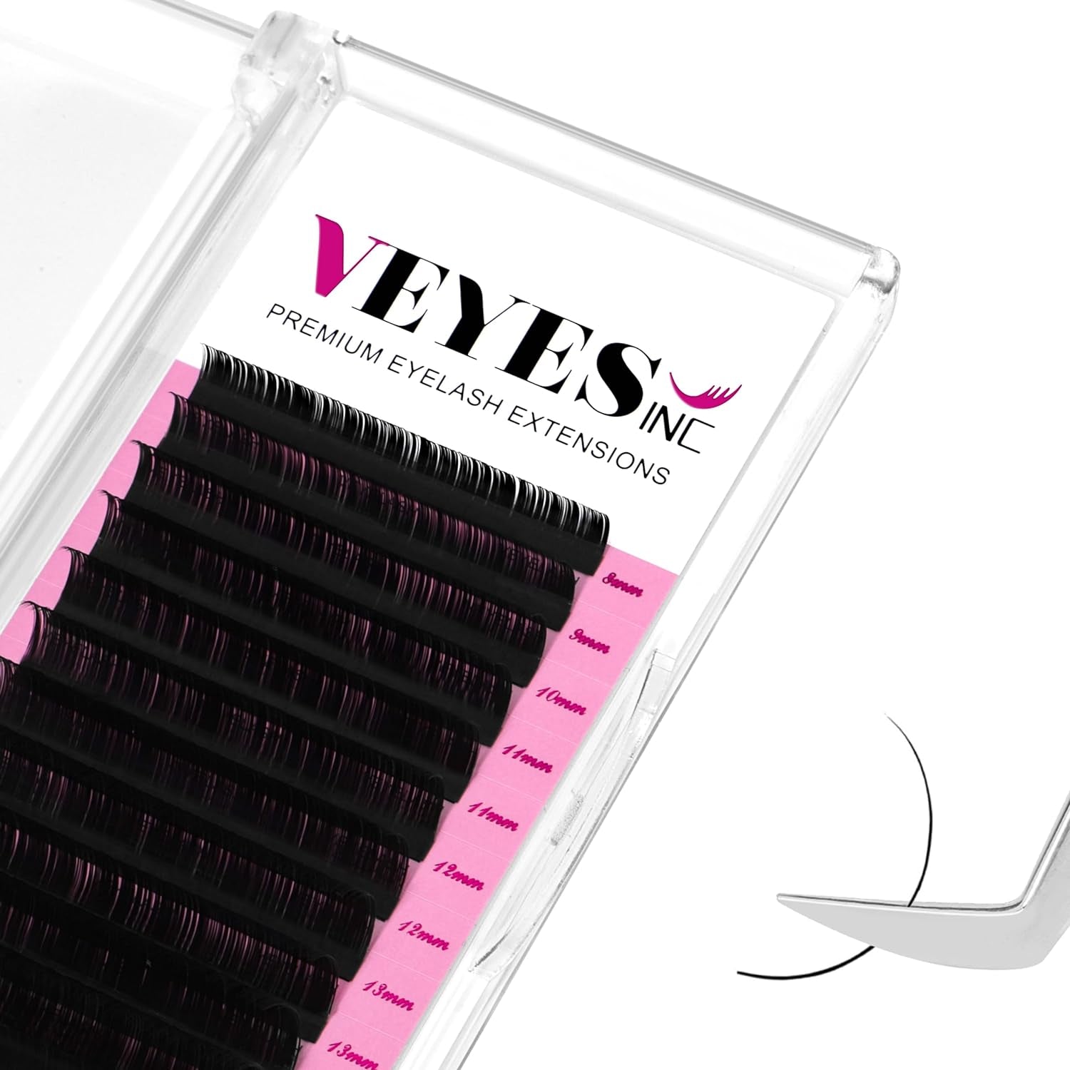 INC Classic Volume Lash Extensions 0.03-0.20 J/B/L/C/CC/D/DD Curl 5-25Mm Mixed & Single Length Tray, Premium Silk Eyelashes, Professional Supplies for Lash Techs(Matte Black 0.15 D 8-16Mm)