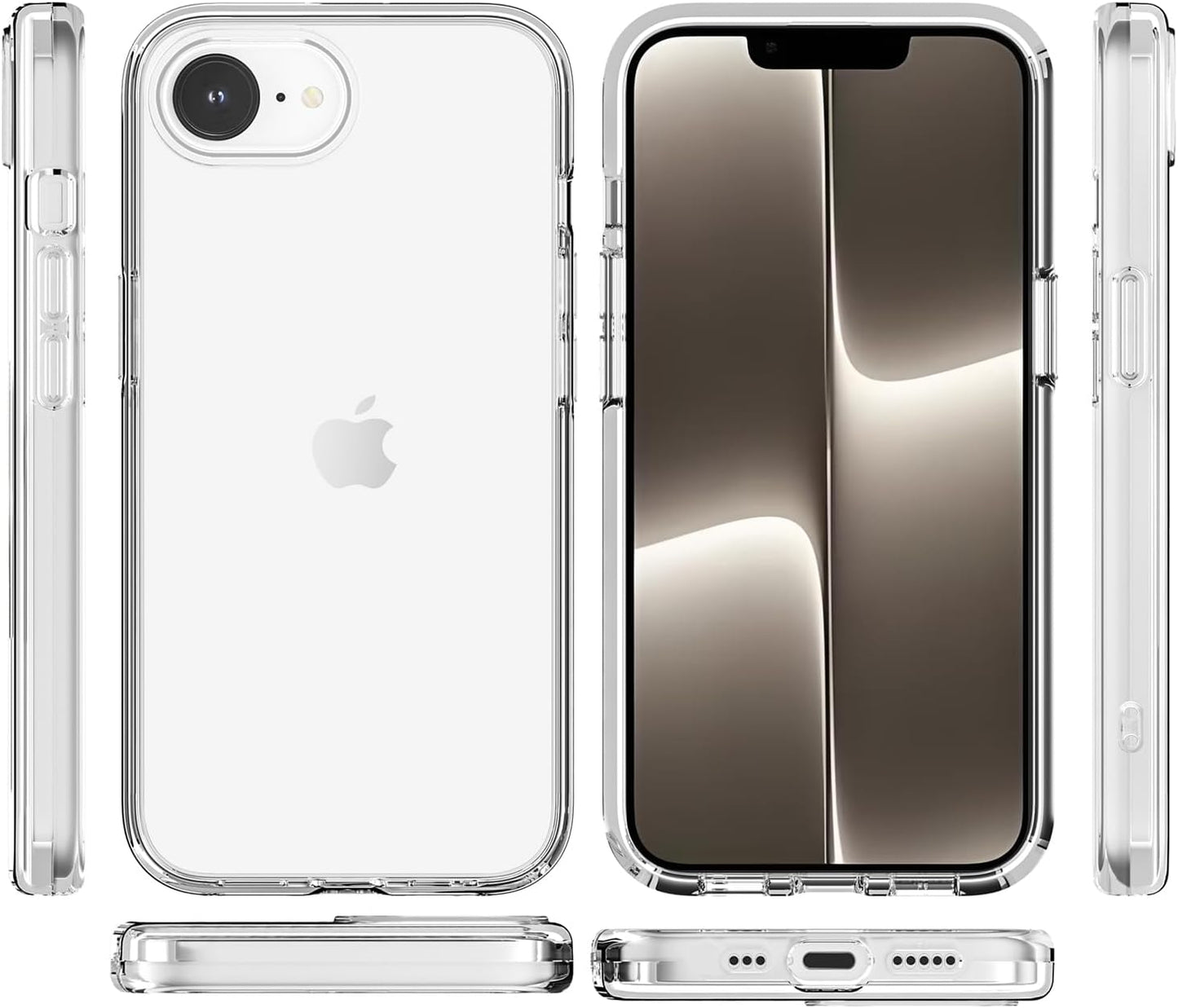 Phone Case Compatible with Iphone 16E 2025, Clear Case Shockproof Protective Bumper Slim Cover for 6.1 Inch