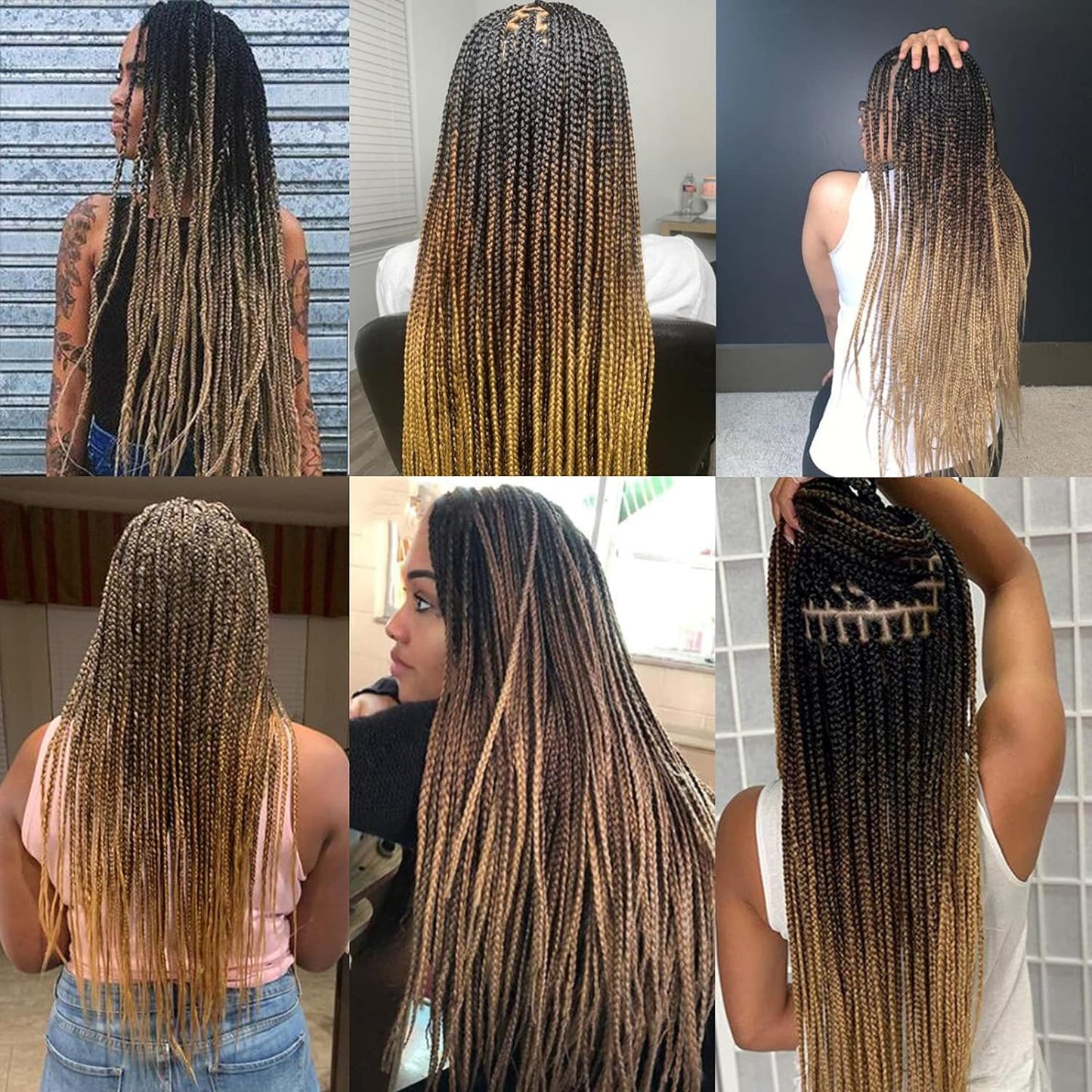 Pre Stretched Braiding Hair Ombre 30 Inch 8 Packs Synthetic Crochet Braids Hot Water Setting Professional Soft Yaki Texture Synthetic Hair Extensions(1B/30/27)