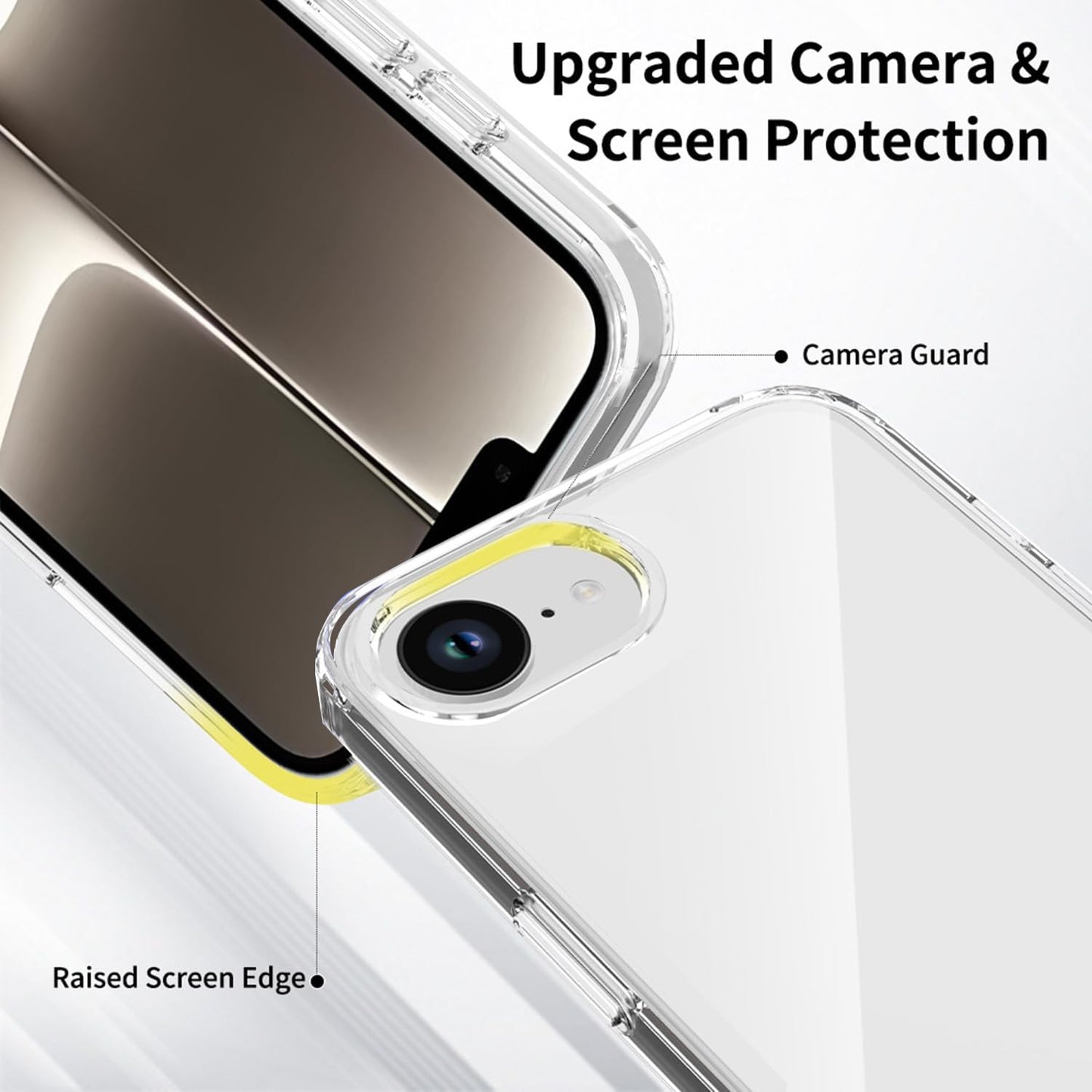 Phone Case Compatible with Iphone 16E 2025, Clear Case Shockproof Protective Bumper Slim Cover for 6.1 Inch