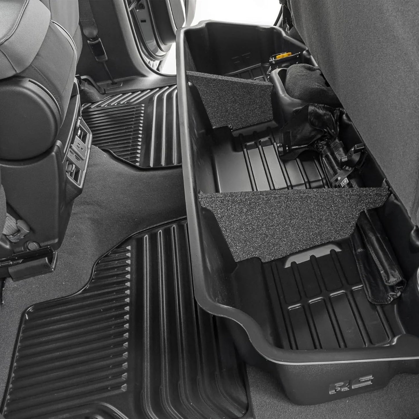 under Seat Storage for Chevy Silverado 1500 (2019-2024) & 2500HD/3500HD (2020-2024) - Custom-Fit under Seat Truck Storage, Silverado Underseat Storage - Durable, Anti-Skid Thermoplastic