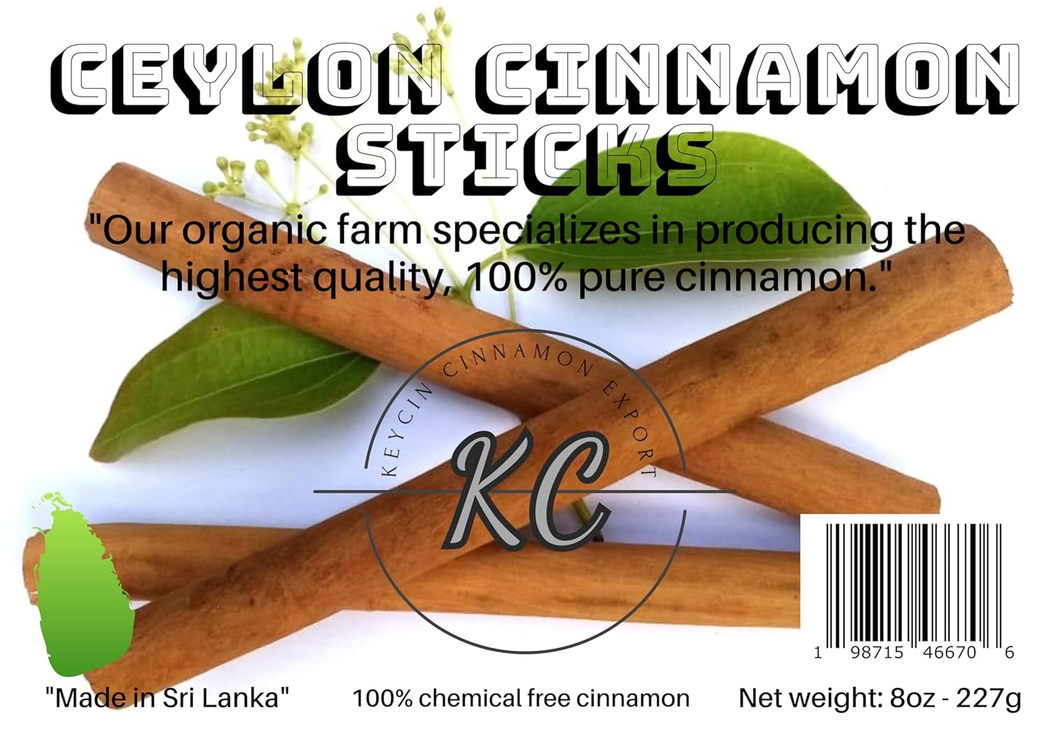 8-Ounce Premium Quality Organic Ceylon Cinnamon Sticks, 5-Inch Cinnamon Spice from Sri Lanka, True Cinnamon - Cinnamomum Verum. TLBH