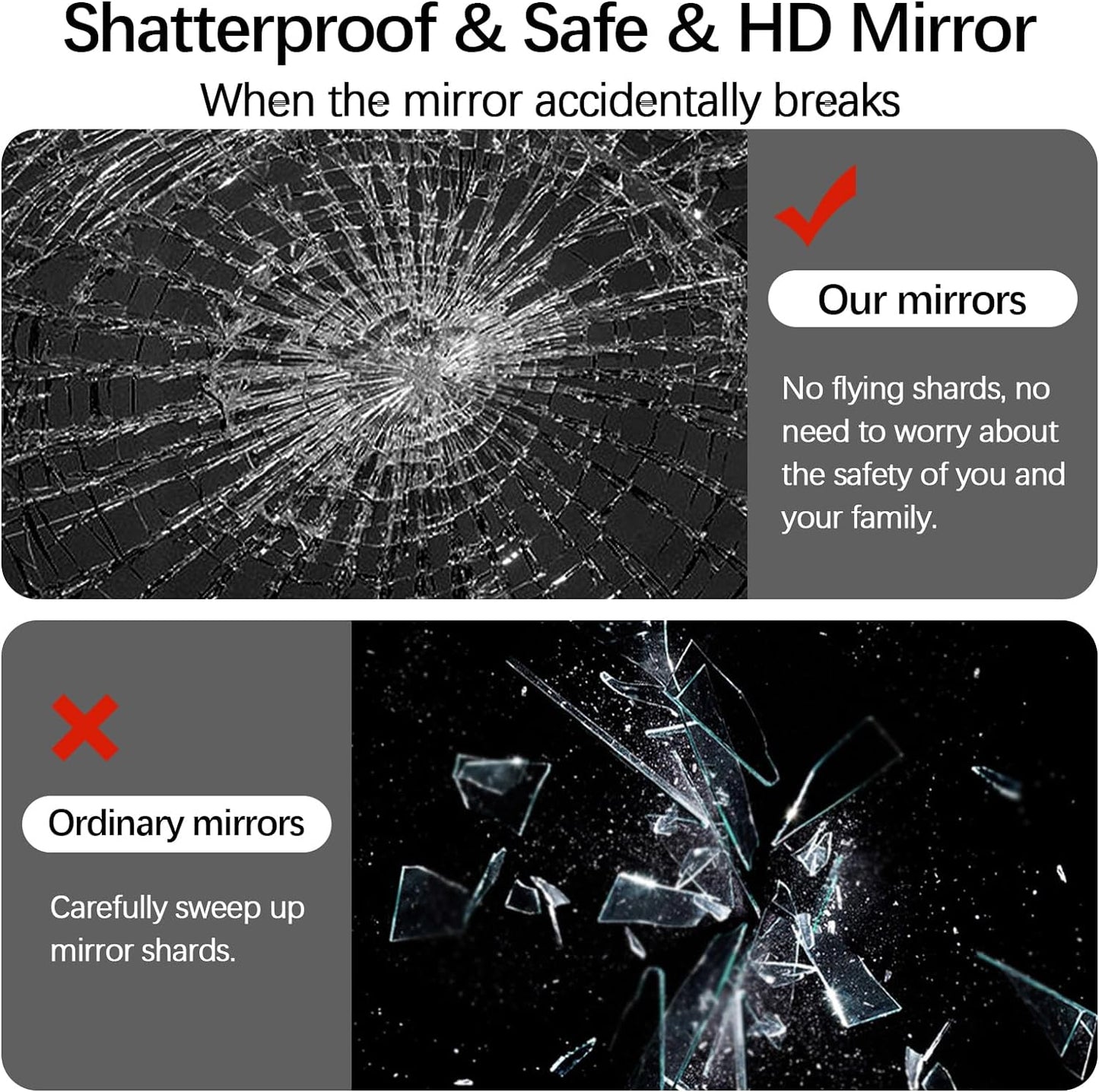 LED Bathroom Mirror, 36"X28" Rectangle Wall Mounted Vanity Mirrors with Metal Frame, anti Fog Dimmable Smart Mirror for Bathroom/Bedroom/Livingroom/Entryway, (Horizontal or Vertical),Gold