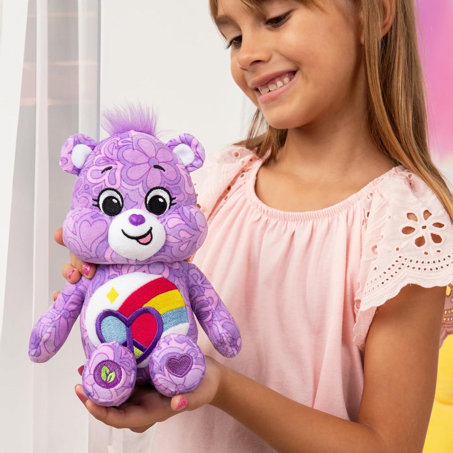 Care Bears , Peaceful Heart Bear 22Cm Bean Plush , Collectable Cute Plush Toy, Cuddly Toys for Children, Soft Toys for Girls and Boys, Cute Teddies Suitable for Girls Boys Ages 4+ ,  99319 UK