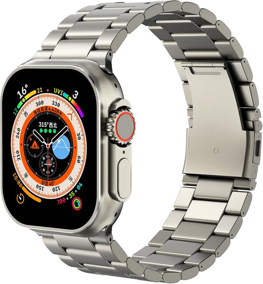 Titanium Band Compatible with Apple Watch Ultra 2 & Ultra Band 49Mm 46Mm 45Mm 44Mm 42Mm,Lightweight Titanium Metal Strap for Iwatch Series 10 9 8 7 6 5 4 3 2 1 Men