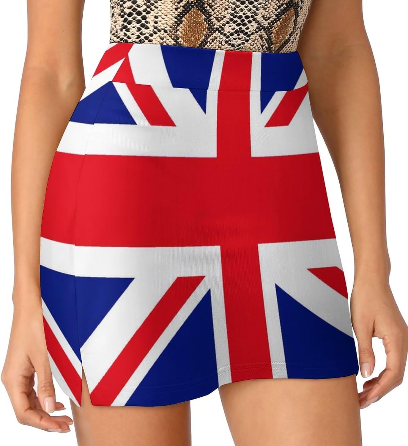 British Flag Skorts for Woman Casual Mini Skirt with Bike Shorts Single Pocket