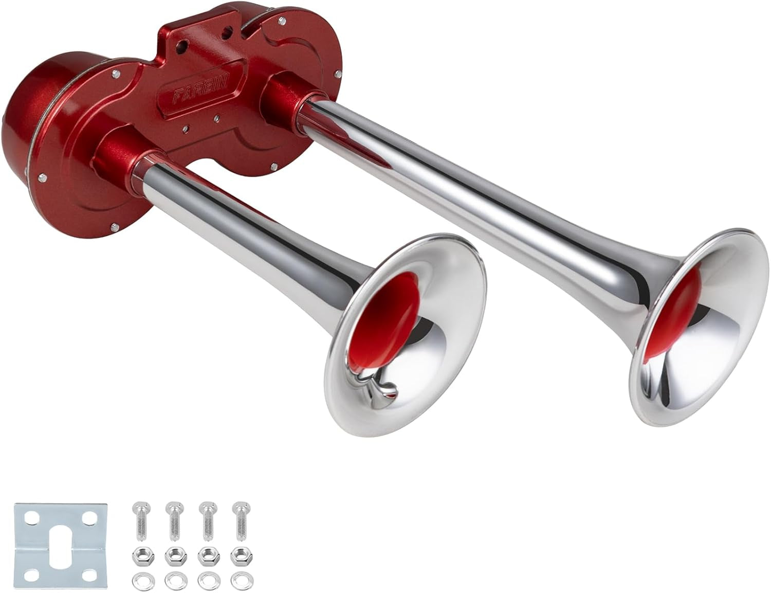 Electric Air Horn for Truck 150Db Super Loud Black Horns Dual Trumpet with Compressor for Any 12V Vehicles Trucks Motorcycle Pickup Trains Cars Boats (Black Integrated Air Horn) TRUCK DRIVER