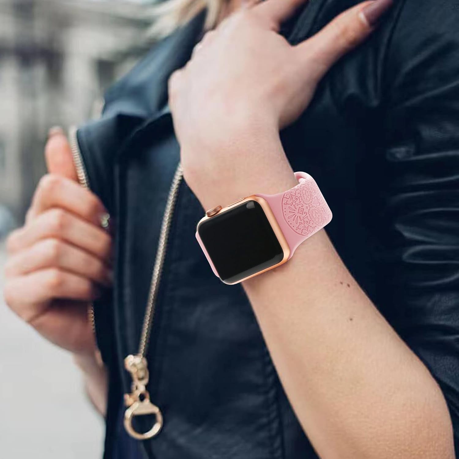 Compatible with Watch Bands 38Mm 40Mm 41Mm 42Mm 44Mm 45Mm,Engraved Skull Silicone Band for Iwatch Series 7/6/5/4/3/2/1/SE