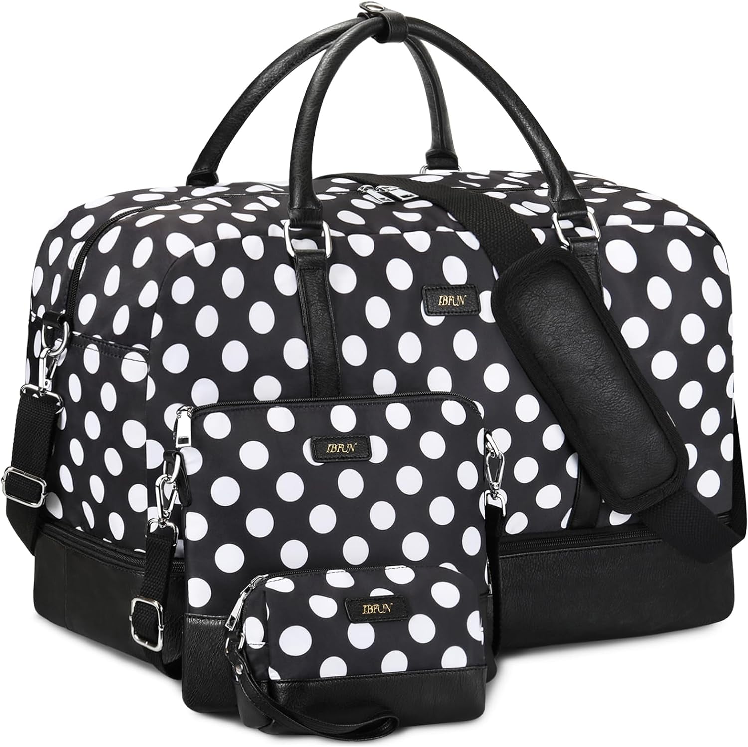 Weekender Bags for Women, 21" Weekender Travel Bag, Travel Duffle Bag with Shoe Compartment Carry on Overnight Duffel Bag for Weekend Travel Business Trip, 3PCS