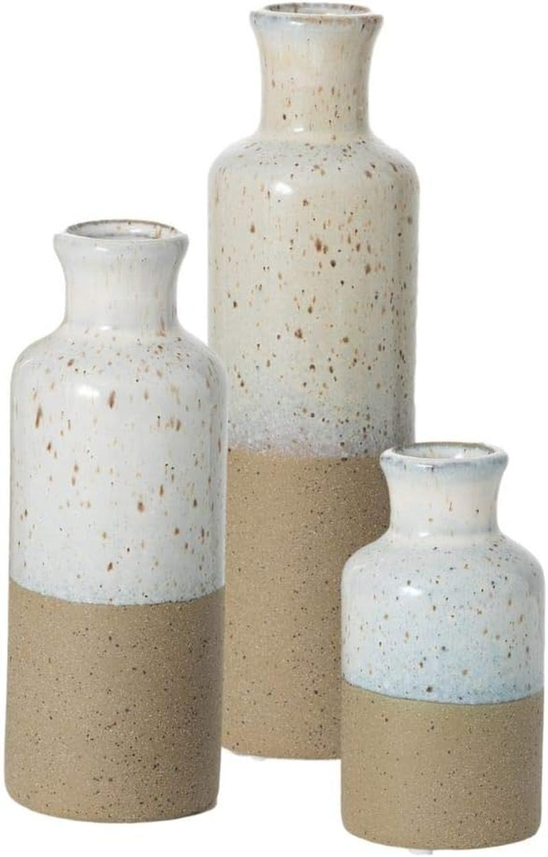 Ceramic Vase Set, Farmhouse Decor, Home Decor, Decorative Vase, Vases for Your Kitchen, Bedroom, Office, Living Room, Bathroom, & Shelf Decor, Centerpiece Table Decorations (CM2946)