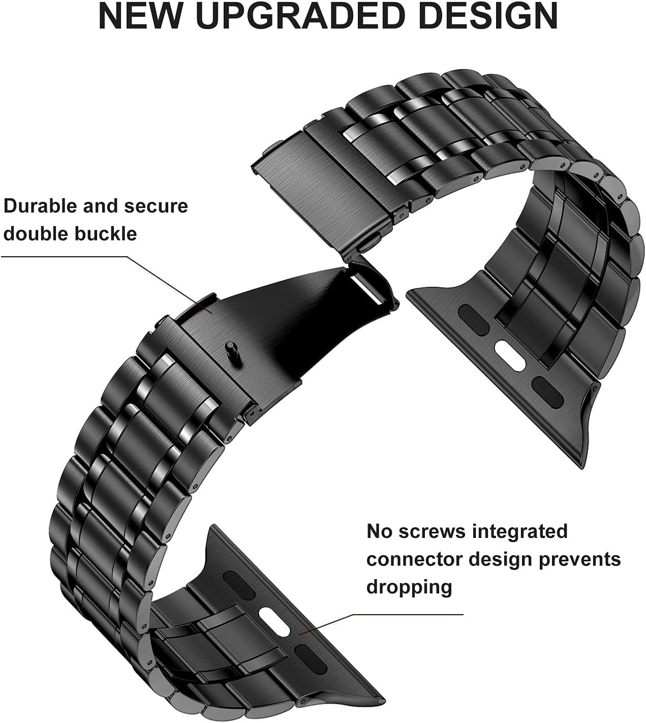 Stainless Steel Bands Compatible with Apple Watch Band 38Mm 40Mm 41Mm 42Mm 44Mm 45Mm Woman Men, Adjustable Metal Replacement Strap for Iwatch Apple Watch Series 9 8 7 6 5 4 3 2 1 SE