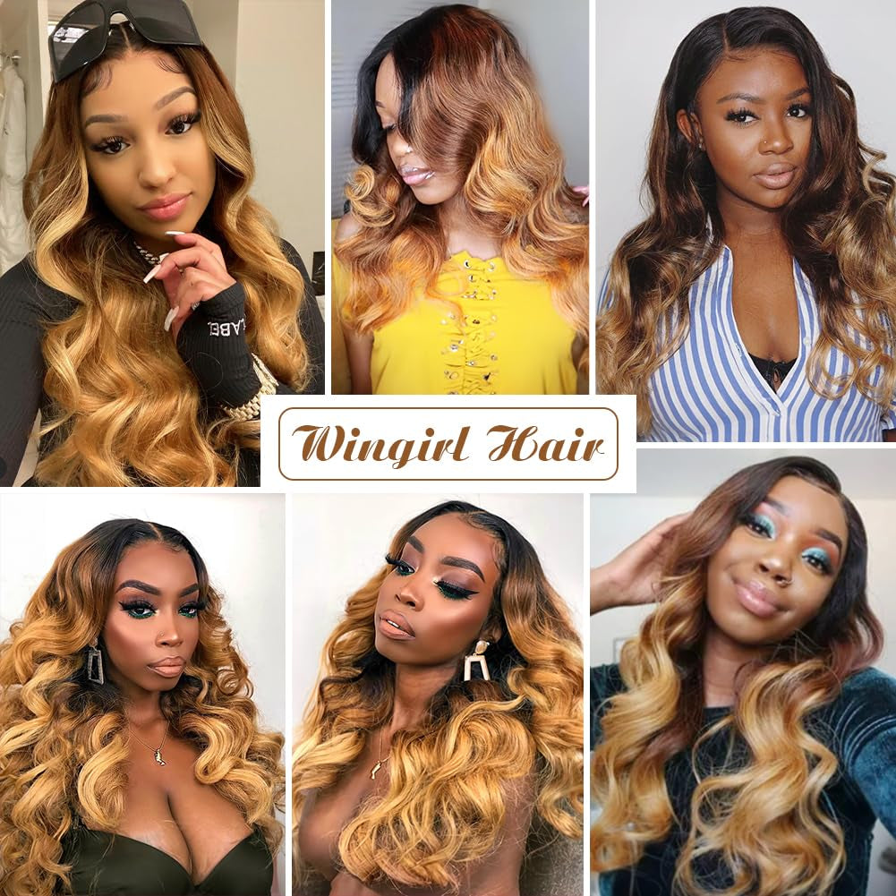 10A Ombre Human Hair Bundles 100% Unprocessed Virgin Human Hair Extensions 3 Tone 1B 4 27 Color Ombre Brazilian Body Wave Hair Bundles for Women
