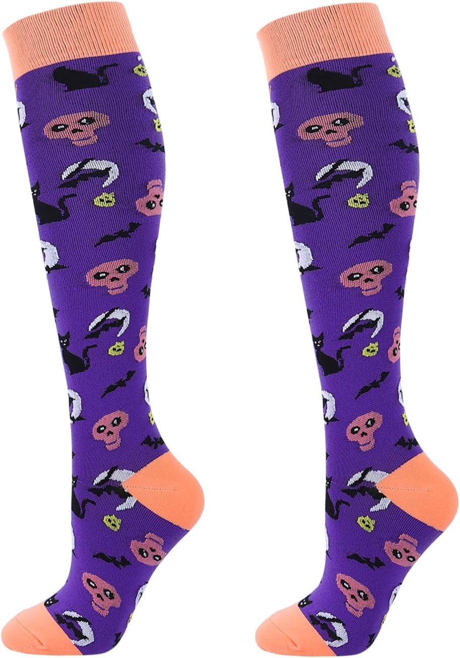 Junely Compression Socks for Women Knee High Festival Socks for Running Work Support Nurses Pregnancy Travel