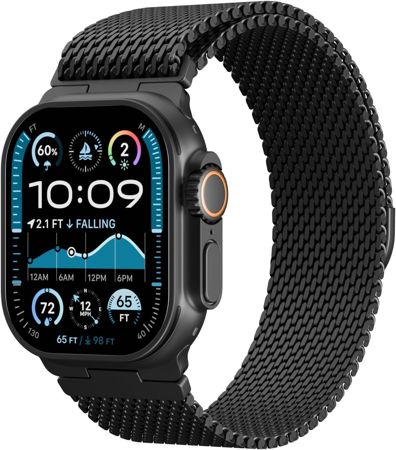 Milanese Mesh Loop Compatible with Apple Watch Band Ultra 2/Ultra 49Mm 46Mm 45Mm 44Mm Men, Breathable Replacement Band for Iwatch SE Series 10/9/8/7/6/5/4