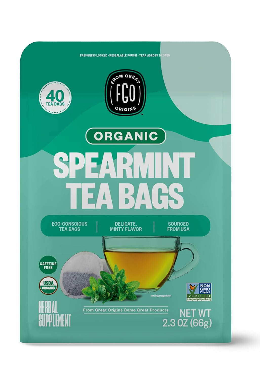 Organic Tulsi Holy Basil Tea, 100 Count, Eco-Conscious Herbal Tea Bags, Resealable Bag, Caffeine Free, Packaging May Vary (Pack of 1) TLBH