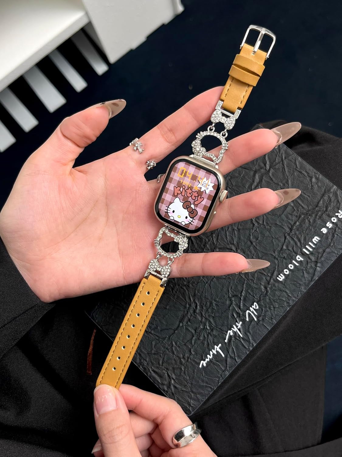 Bling Cute Watch Band Compatible with Apple Watch Bands for Women 38/40/41/42/44/45/46/49Mm Cartoon Leather Strap for Iwatch Series 10/9/8/7/6/5/4/3/2/1/Se/Ultra 2