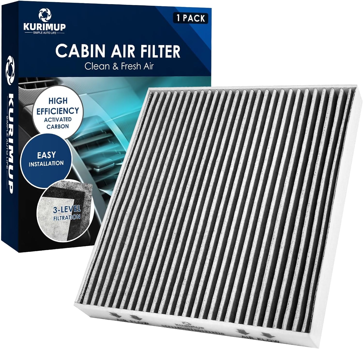 Premium Cabin Air Filter with Activated Carbon,Replacement for Cf11809,Fit for Chevrolet Silverado 1500Ld/2500Hd/3500Hd/Suburban,Gmc Sierra 1500/2500Hd/3500Hd/Yukon.