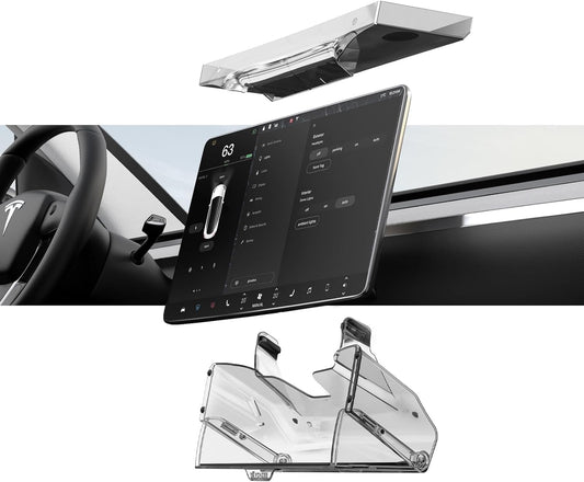 Open and Close under Screen Storage for Tesla 2020-2024 Model Y and 2017-2023 Model 3 with behind Screen Storage Organizer, 2024 Tesla Owners Must Have Accessories(Not Fit 2024 Model 3 Highland)