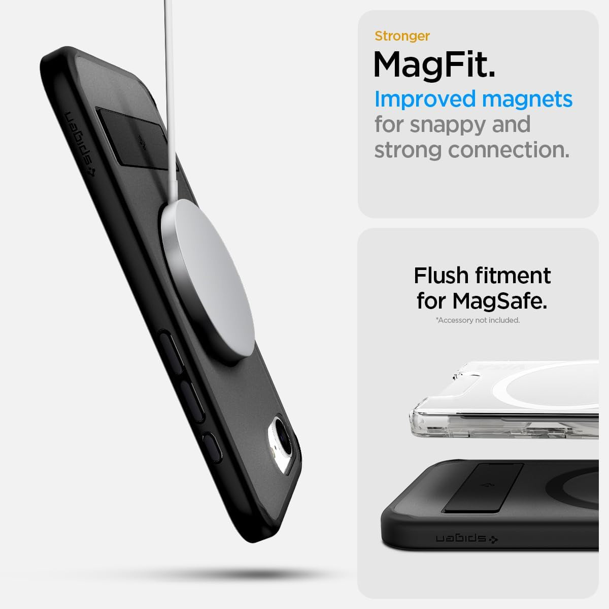 for Iphone 16E Case, Ultra Hybrid S Magfit [Compatible with Magsafe Accessories] [Anti-Yellowing] [Kickstand] - Frost Black