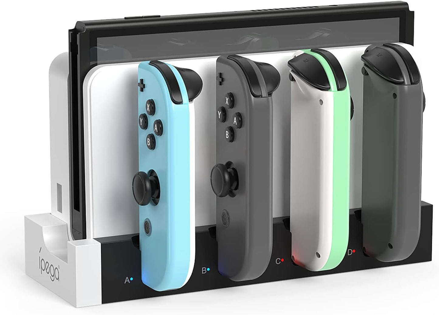 Charging Dock Station for Joycon Nintendo Switch & OLED - Charges up to 4 Controllers, Compatible with Switch and Switch OLED Model