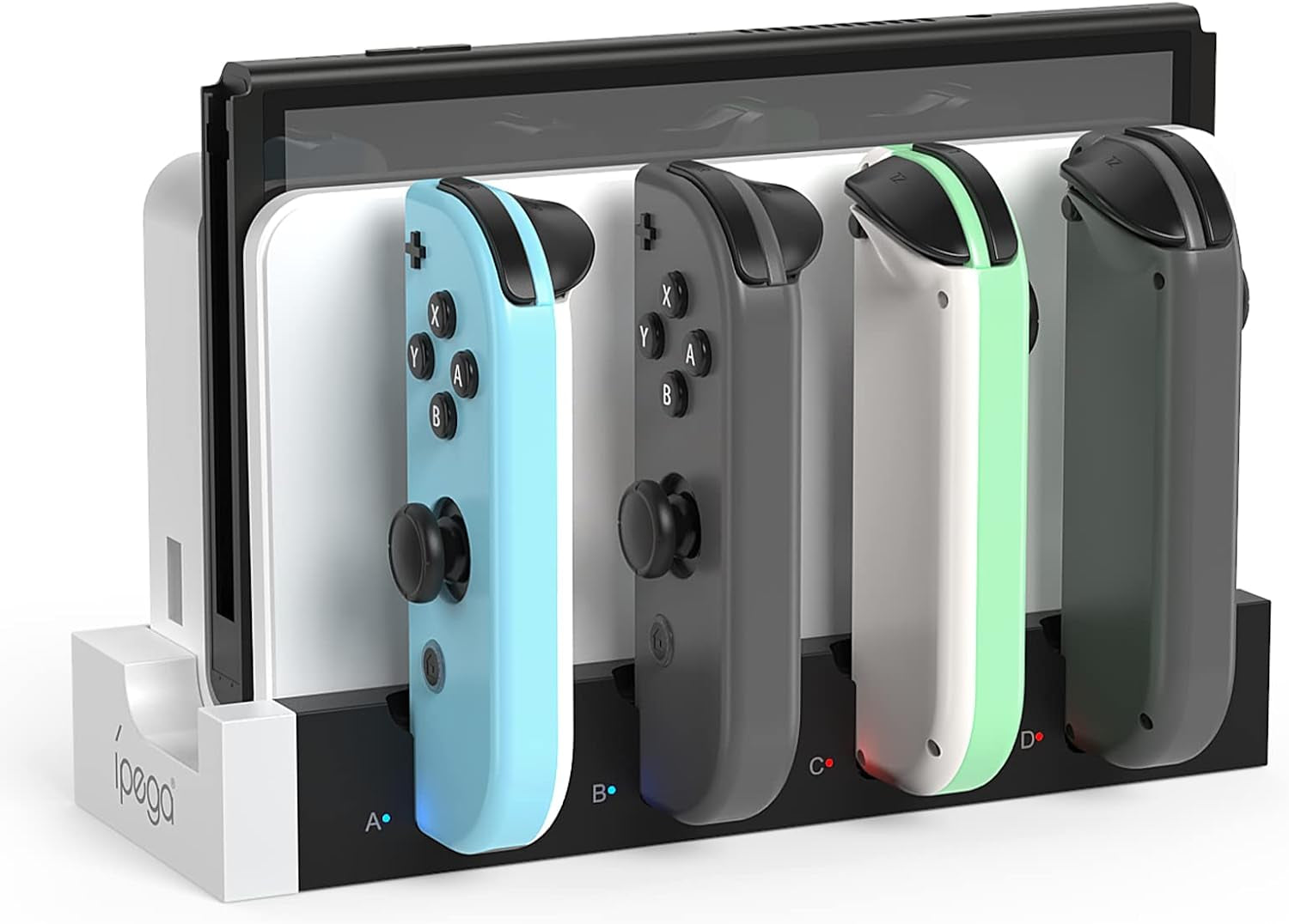 Charging Dock Station for Joycon Nintendo Switch & OLED - Charges up to 4 Controllers, Compatible with Switch and Switch OLED Model