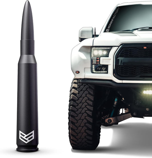 50 Cal Bullet Antenna - Ford F150 F250 F350 Super Duty Raptor Bronco Truck Accessory - RAM 1500 Short Antenna Replacement TRUCK DRIVER