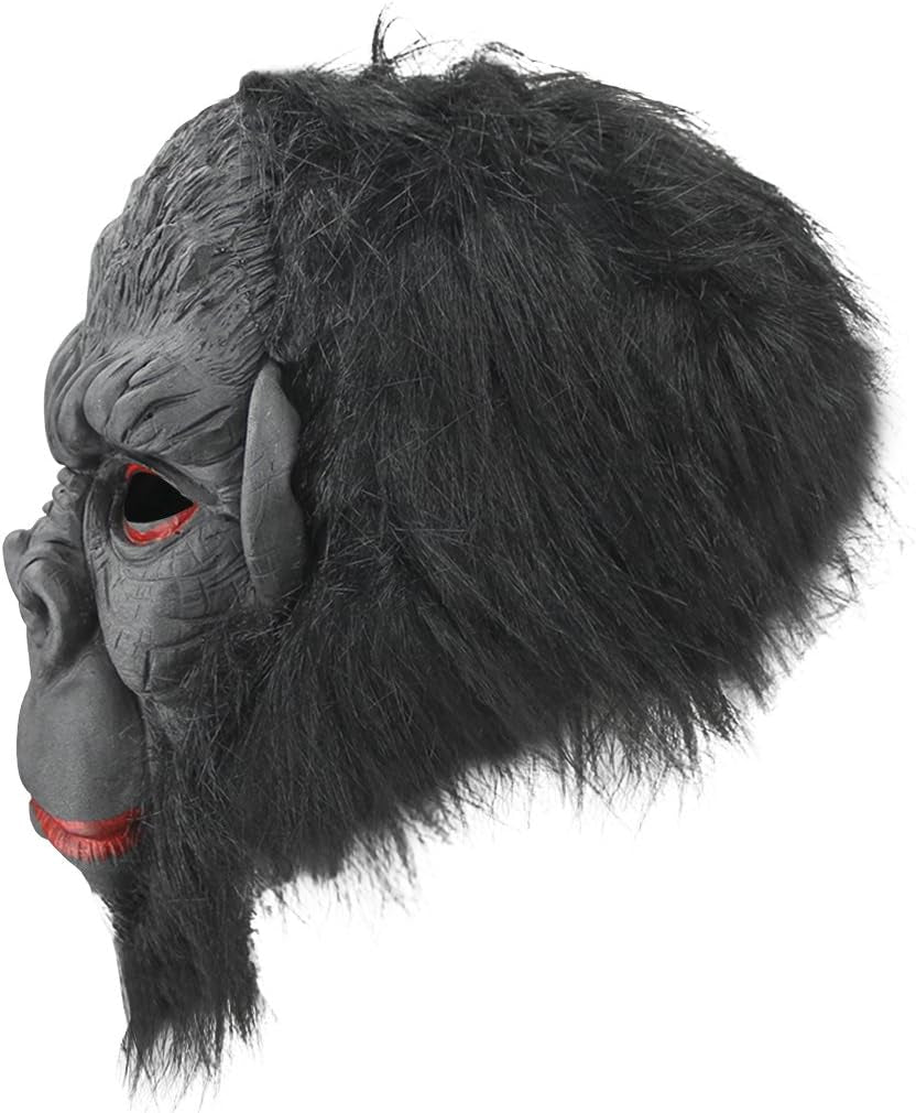 Halloween Party Cosplay Costume Porps Smile Gorilla Ape Full Head Mask Latex Animal Head Fancy Dress Costume Props