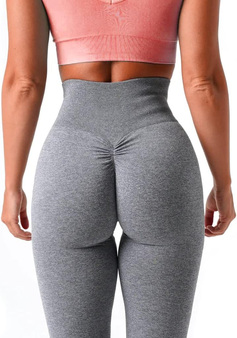 Scrunch Butt Lifting Leggings for Women Seamless Tie Dye High Waist Yoga Pants Workout with Ribbed and Smile Contour