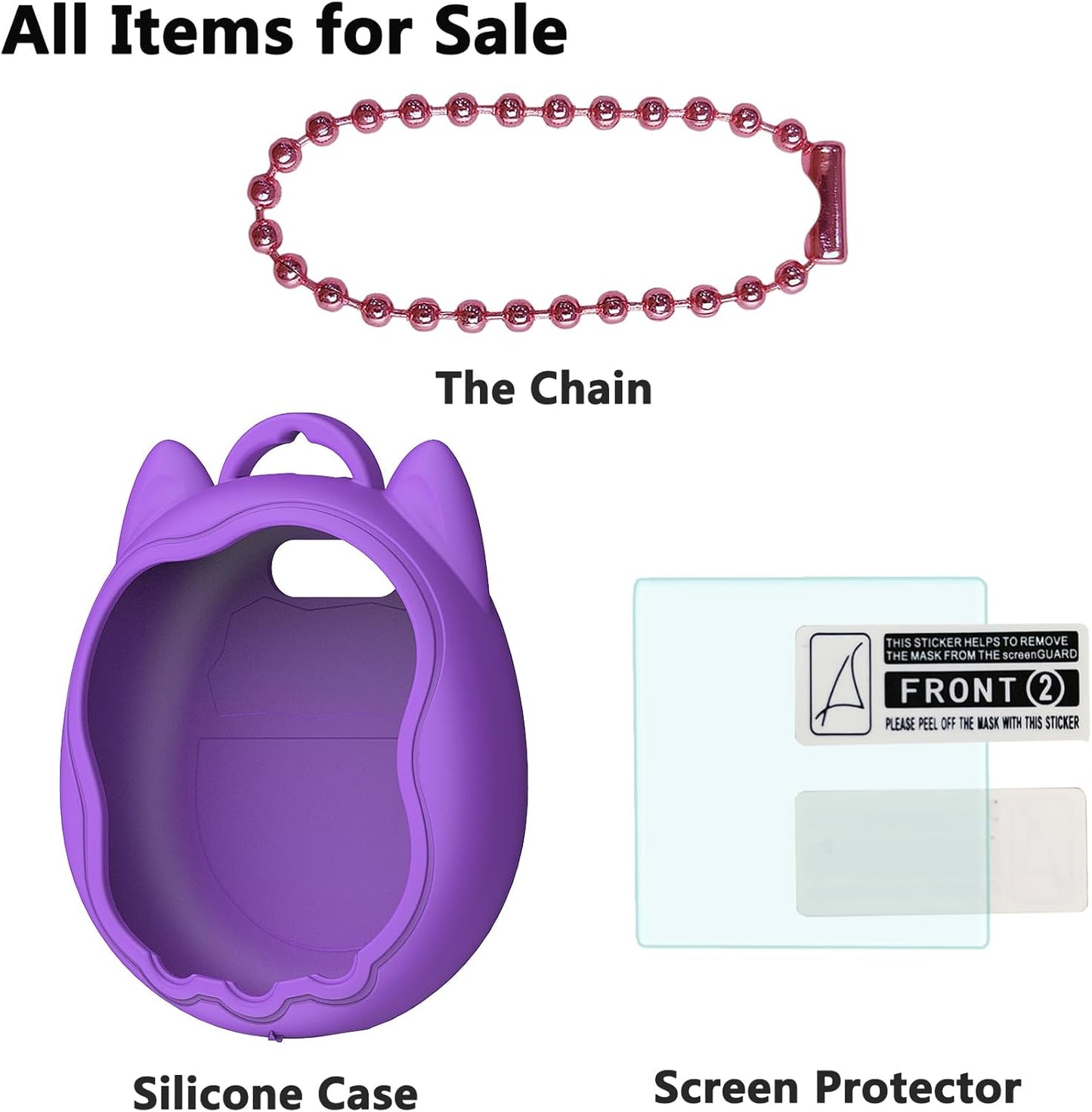 Silicone Cover Case for Tamagotchi Uni Interactive Virtual Pet, Screen Protector for Tamagotchi Uni Pet Band Accessories(Silicone Cover) (Purple) ZOUSA