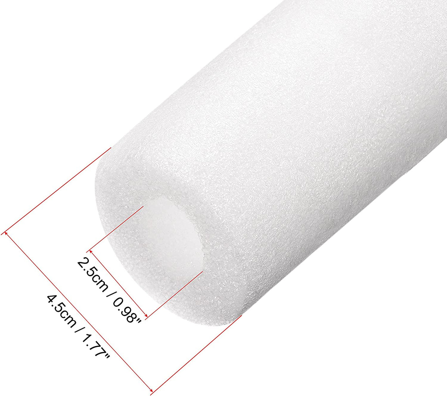 Foam Tube Pipe Insulation Freeze Protection Cover 3.28 Ft Length 0.98In ID 1.77In OD Pipe Insulation Kits White 8 Pack