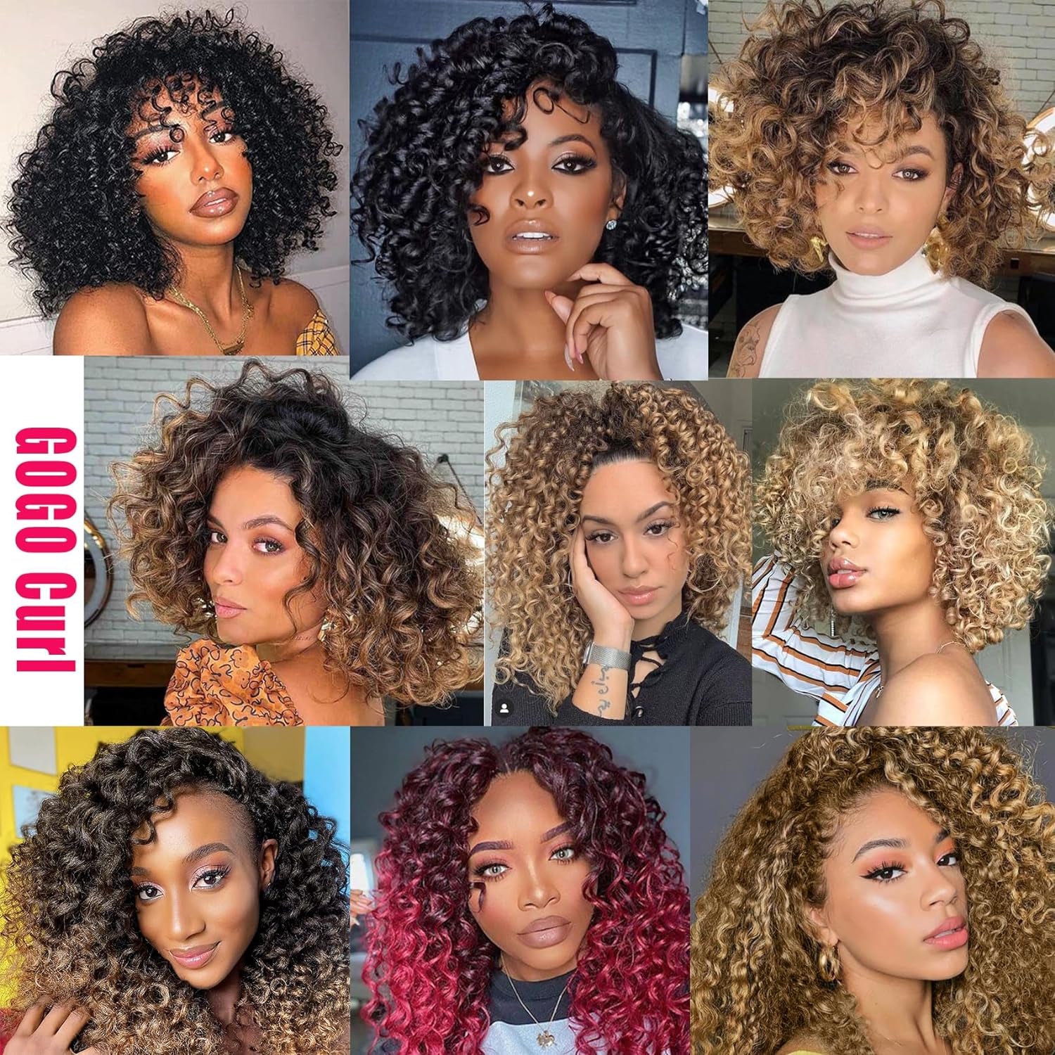 7 Packs Gogo Curl Crochet Hair 10 Inch Short Curly Crochet Hair for Women Beach Curl Water Wave Deep Twist Crochet Braids Synthetic Braiding Hair Extensions(10 Inch, T1B/30)