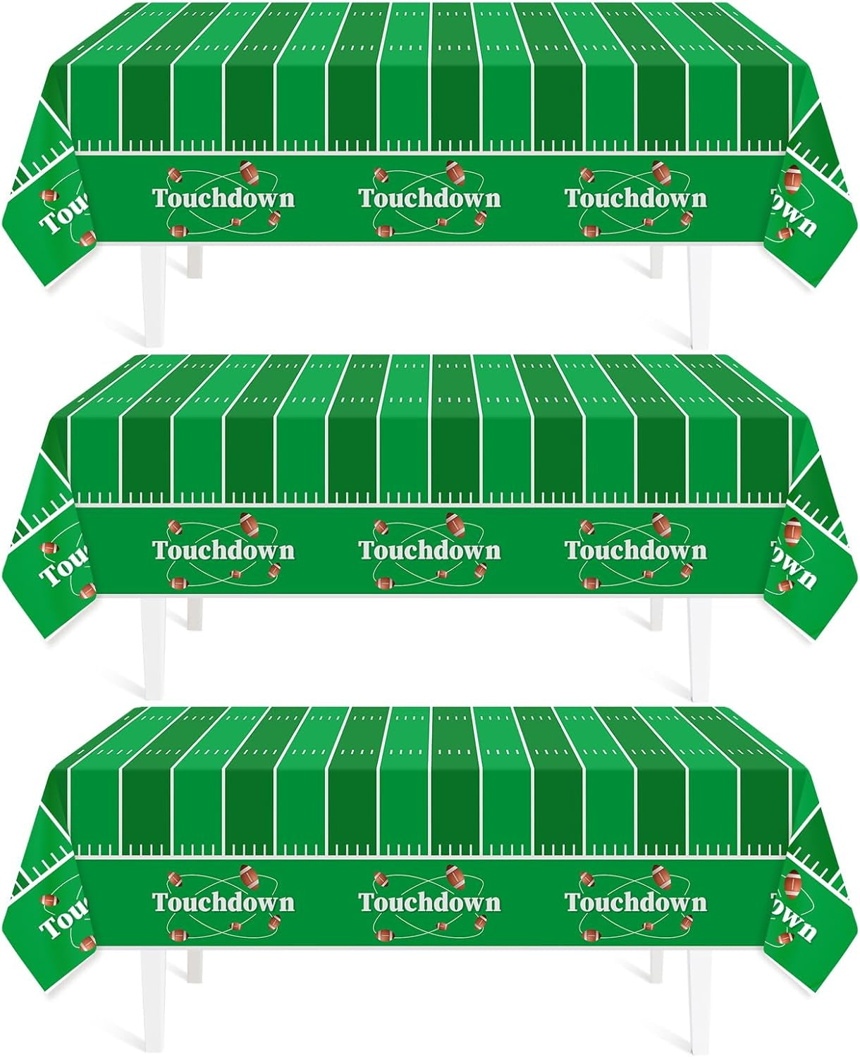 Plastic Tablecloths for Rectangle Tables 3 Pack 54" X 108" Party Table Cloths Disposable for 6 to 8 Foot Tables Indoor or Outdoor Parties Birthdays Weddings Christmas Anniversary Buffet Table