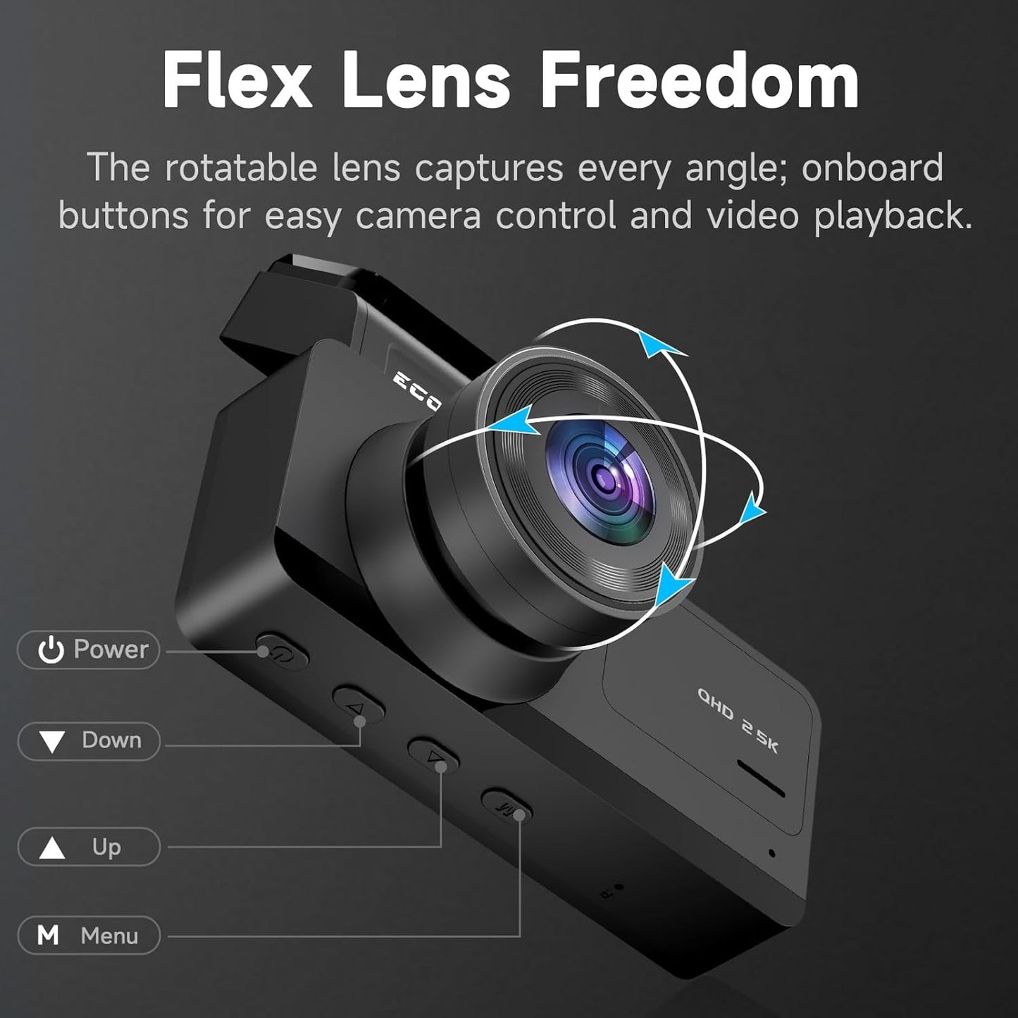 Dash Cam Front and Rear: 2.5K+1080P Dual Dash Camera for Cars,  S70 Car Camer with 3.16" IPS Screen, 170° Wide Angle, Night Vision, G-Sensor, 24H Parking Monitor, 32GB SD Card Included