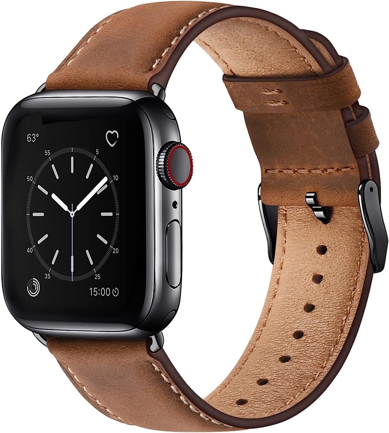 Leather Bands Compatible with Apple Watch Band 49Mm 45Mm 44Mm 42Mm for Men Women, Top Grain Genuine Leather Replacement Strap for Iwatch Ultra2 Ultra SE2 SE Series 9 8 7 6 5 4 3 2 1