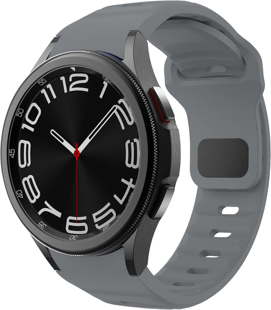 Bands Compatible with Samsung Galaxy Watch 7 6 5 44Mm 40Mm Galaxy Watch 6 Classic Band 43Mm 47Mm/Watch 5 Pro Band 45Mm Rugged No Gap Silicone Replacement Sport Strap for Men