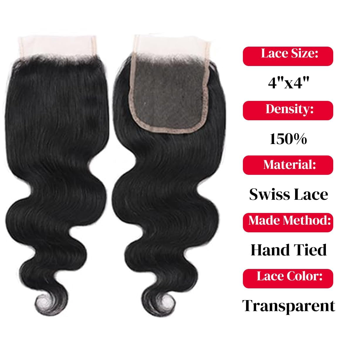 12A Human Hair Bundles 4 Bundles with Closure Body Wave Bundles Human Hair 100% Unprocessed Brazilian Virgin Hair Bundles Human Hair Extensions Quick Weave Bundles Human Hair Black 18 20 22 24+16