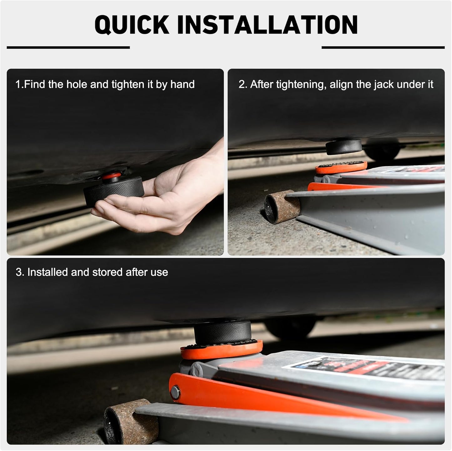 Lifting Jack Pad Pucks Compatible for Tesla Model 3/S/X/Y 2013 to 2024,Accessories for Vehicles,4 Pcs with Storage Case and Tire Tools