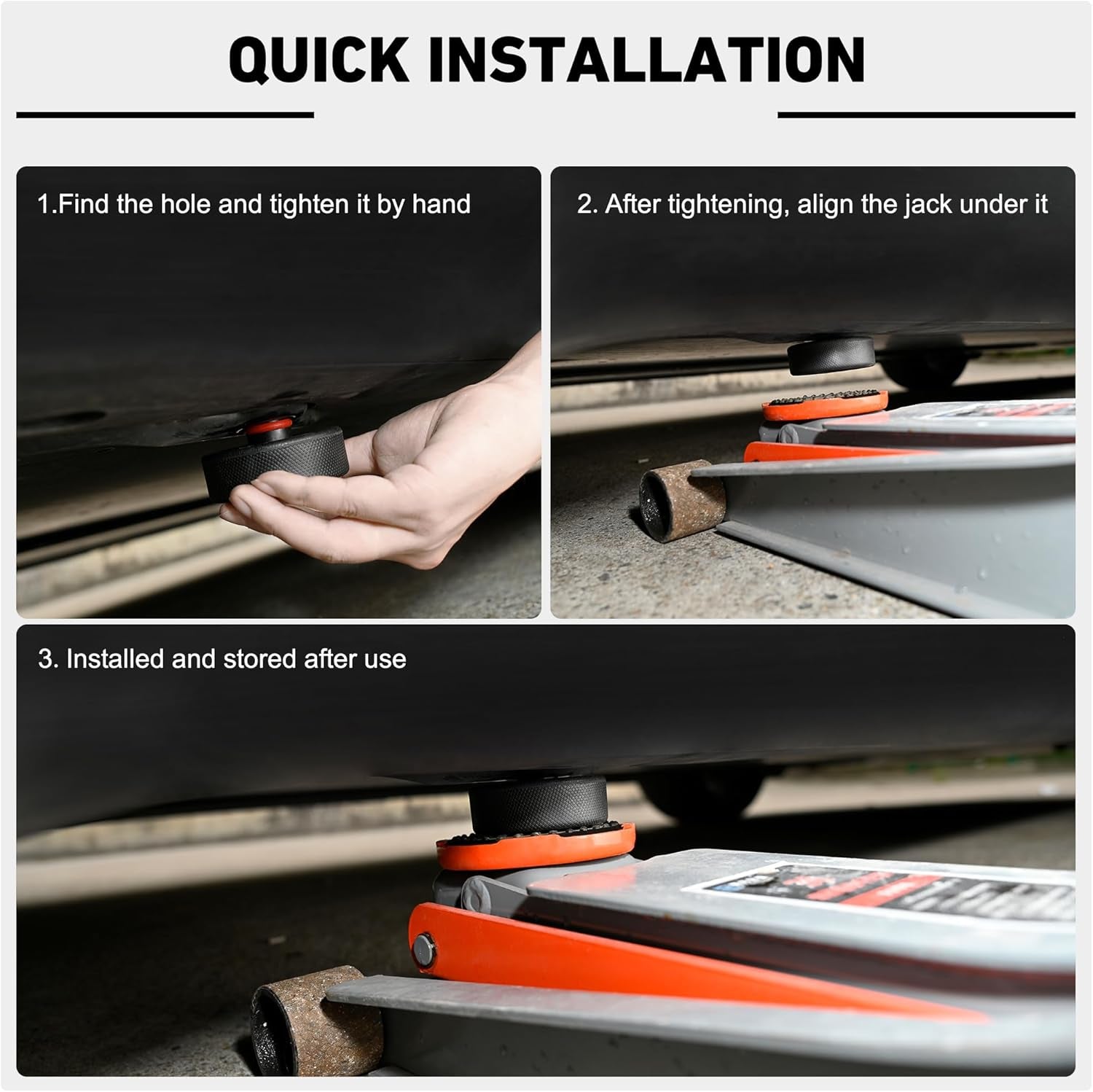 Lifting Jack Pad Pucks Compatible for Tesla Model 3/S/X/Y 2013 to 2024,Accessories for Vehicles,4 Pcs with Storage Case and Tire Tools