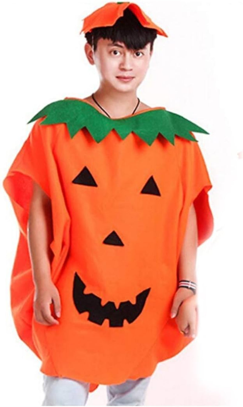 Halloween Pumpkin Costume Set for Family Parent Kids Orange Cosplay Suit Hat School Party Children Clothing Clothes