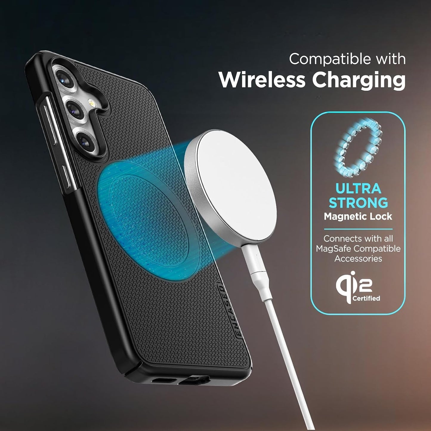 Belt Clip Case for Samsung Galaxy S25, (Slimline Series) Magnetic Holster Case, Compatible with Magsafe, Black (S25)