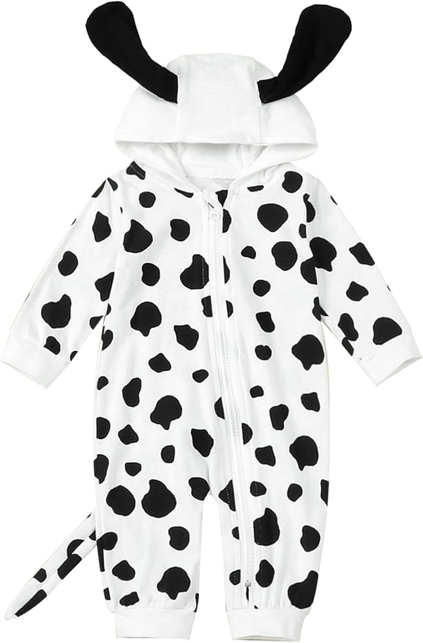 Baby Dog Halloween Costume Boy Girl Dalmatian Spotted Puppy Onesie Aminal Halloween Cosplay