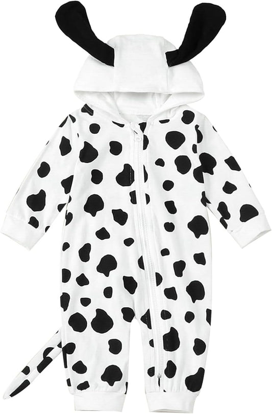 Baby Dog Halloween Costume Boy Girl Dalmatian Spotted Puppy Onesie Aminal Halloween Cosplay